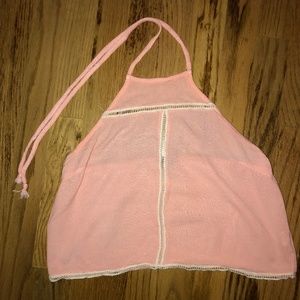 Light Pink Halter Crop Top